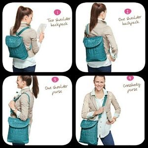 Thirty one Vary You Quilted Convertible Teal Bag